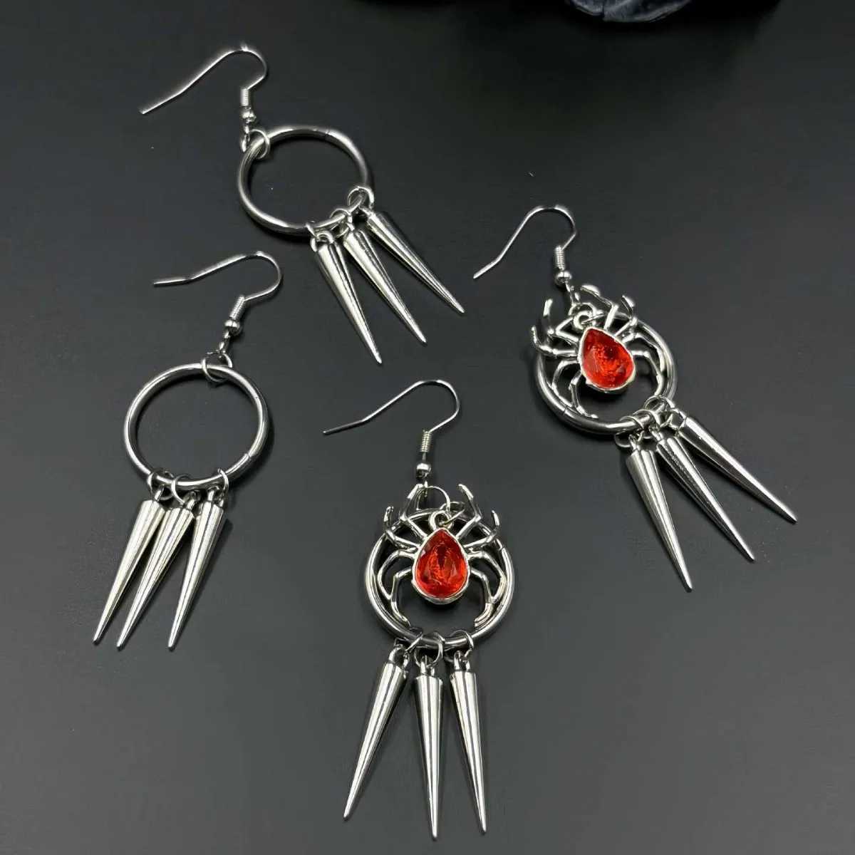 Punk style Y2K personalized creative spider cone pendant womens earrings suitable for daily wear small accessory gifts for fr G251216