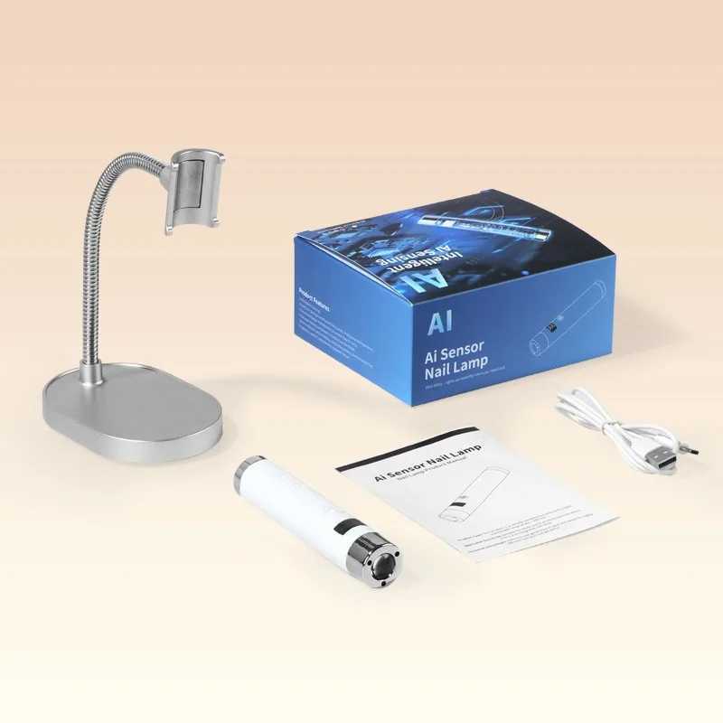 New UV LED Nail Lamp with Ai Sensor Desk Handhold Drying Lamp Cordless Portable Nail Dryer for Gel Nails Manicure Salon ToolsT251216