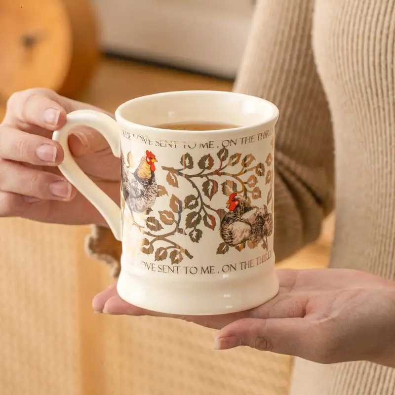 Vintage g Ceramic Drinking Cup High Aesthetic Breakfast Cup Milk Cup Coffee Cup He Couple Cup With Handle H251215