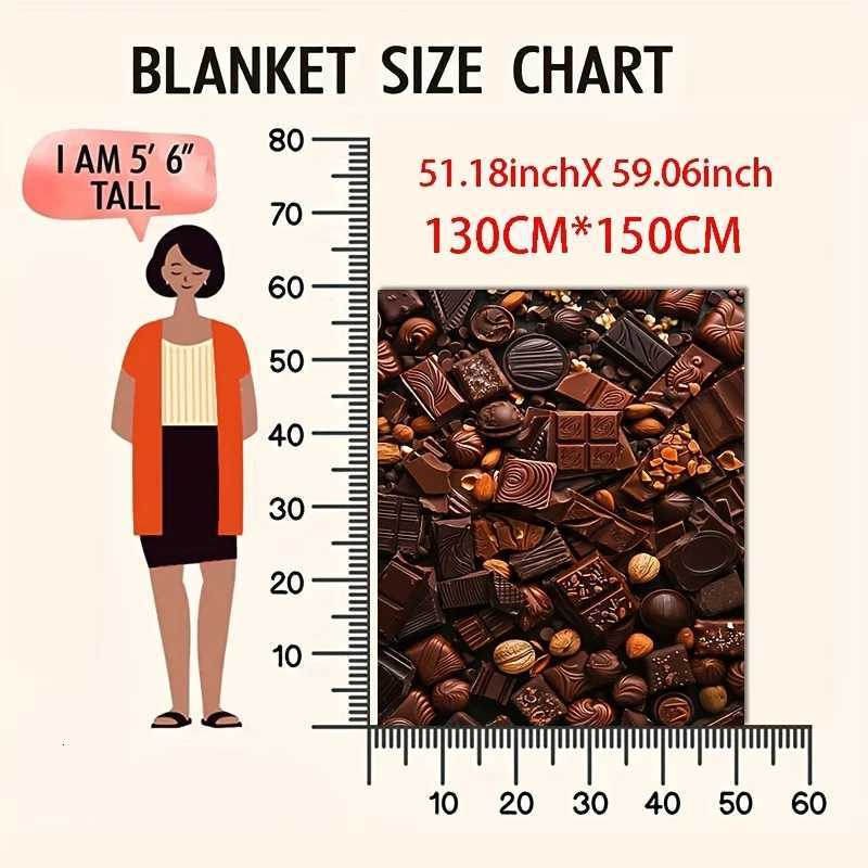Cozy Chocolate Treats Print Flannel Throw Blanket - Soft Warm Versatile for Naps Office Bed Camping All-Season Gift Idea H251216 - view 6