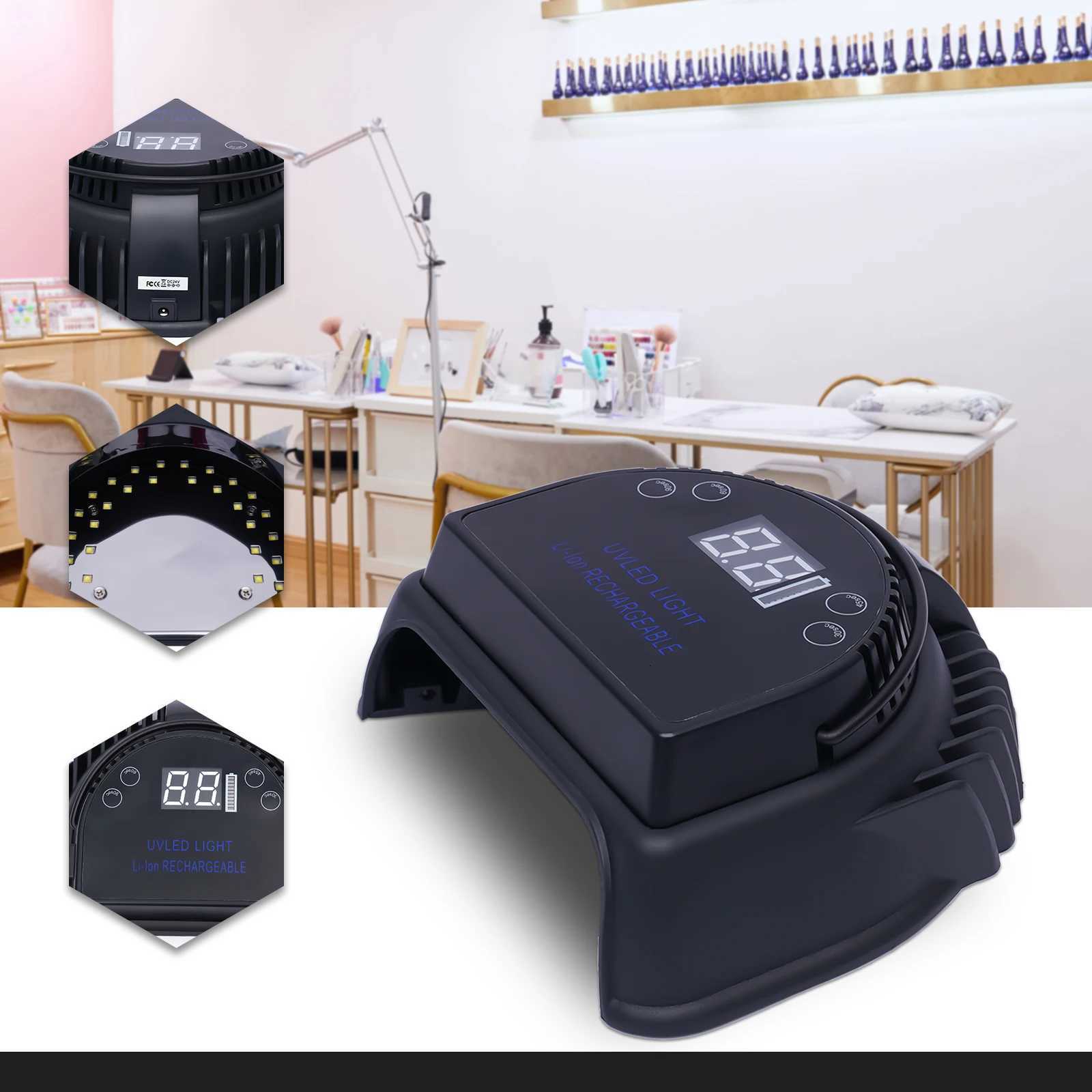 64W UV Nail Polish Lamp Gel Curing Polishing Lamp with 4 Timing Modes Automatic Sensing Mode 36 Beads for Home SalonT251216
