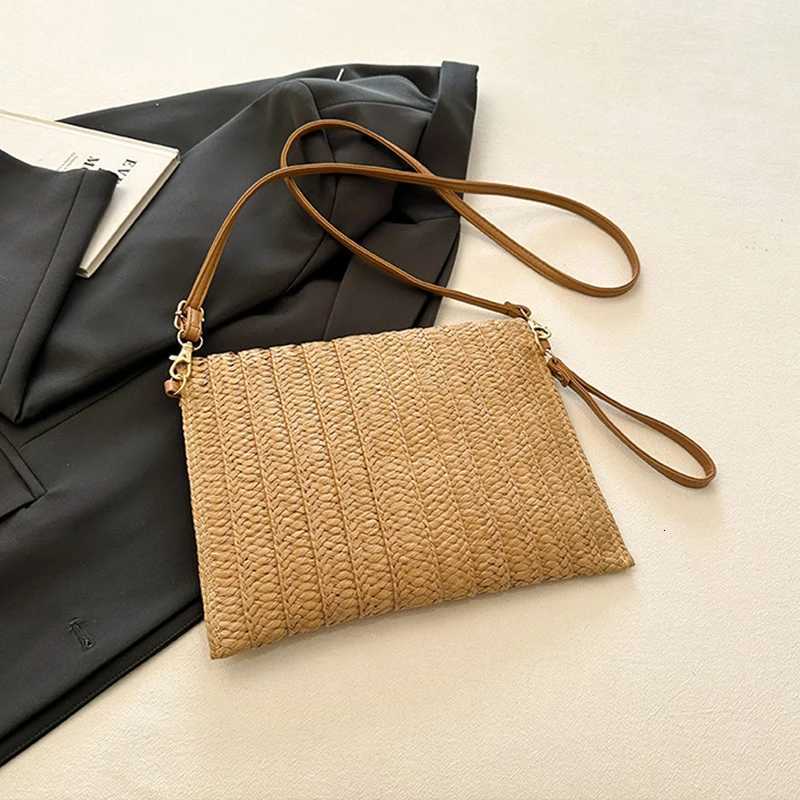 Summer Beach Straw Clutch Bag Cute Crossbody Bag for Women Travel Shoulder Bags Purse Ladies Casual Wicker Handbags M251216