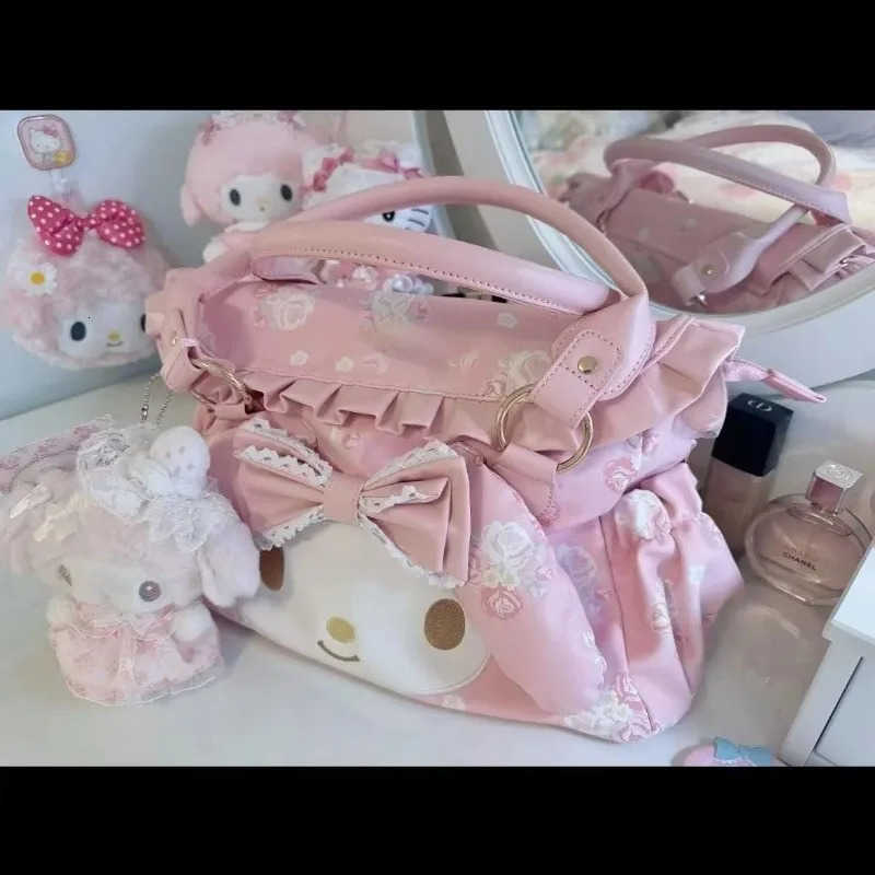 Sanrio Cute cartoon character My Melody printed commuter handbag Cute and versatile backpack Large capacity crossbody bag Holiday gift H251216