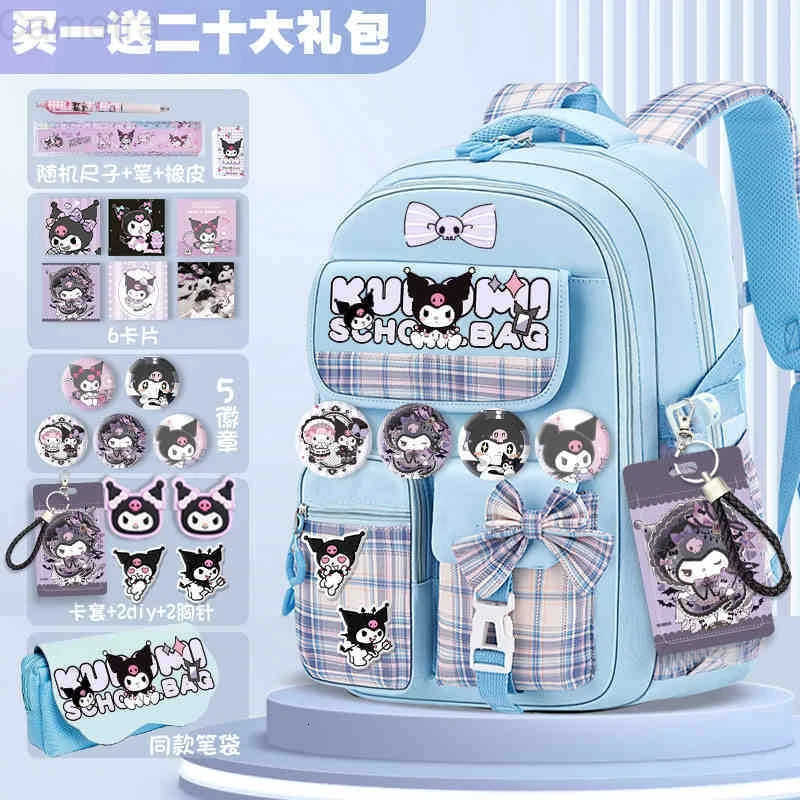 Sanrio Kuromi Schoolbag Girls new 2024 high-volume spine-protecting light school backpack for grades 3-9 H251216