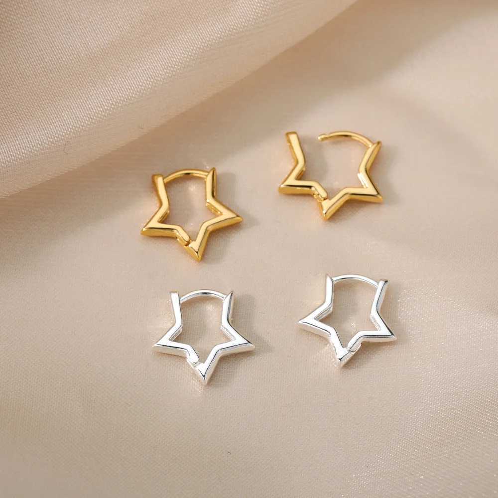 Luxury Star Pendientes Earrings For Women Girl Stainless Steel Minimalist Hoop Piercing 2025 New In y2k Jewelry aretes de mujer G251216