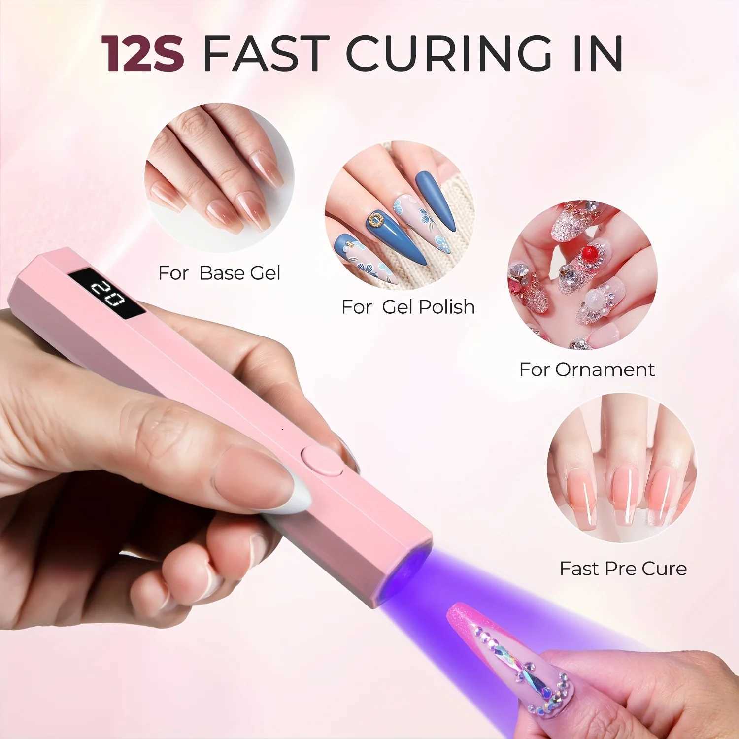 1 Pcs Mini Handheld UV Curing Lamp UV Lamp with LED Display Small Portable Light DIY Gel Lamp Handheld Light LampT251216