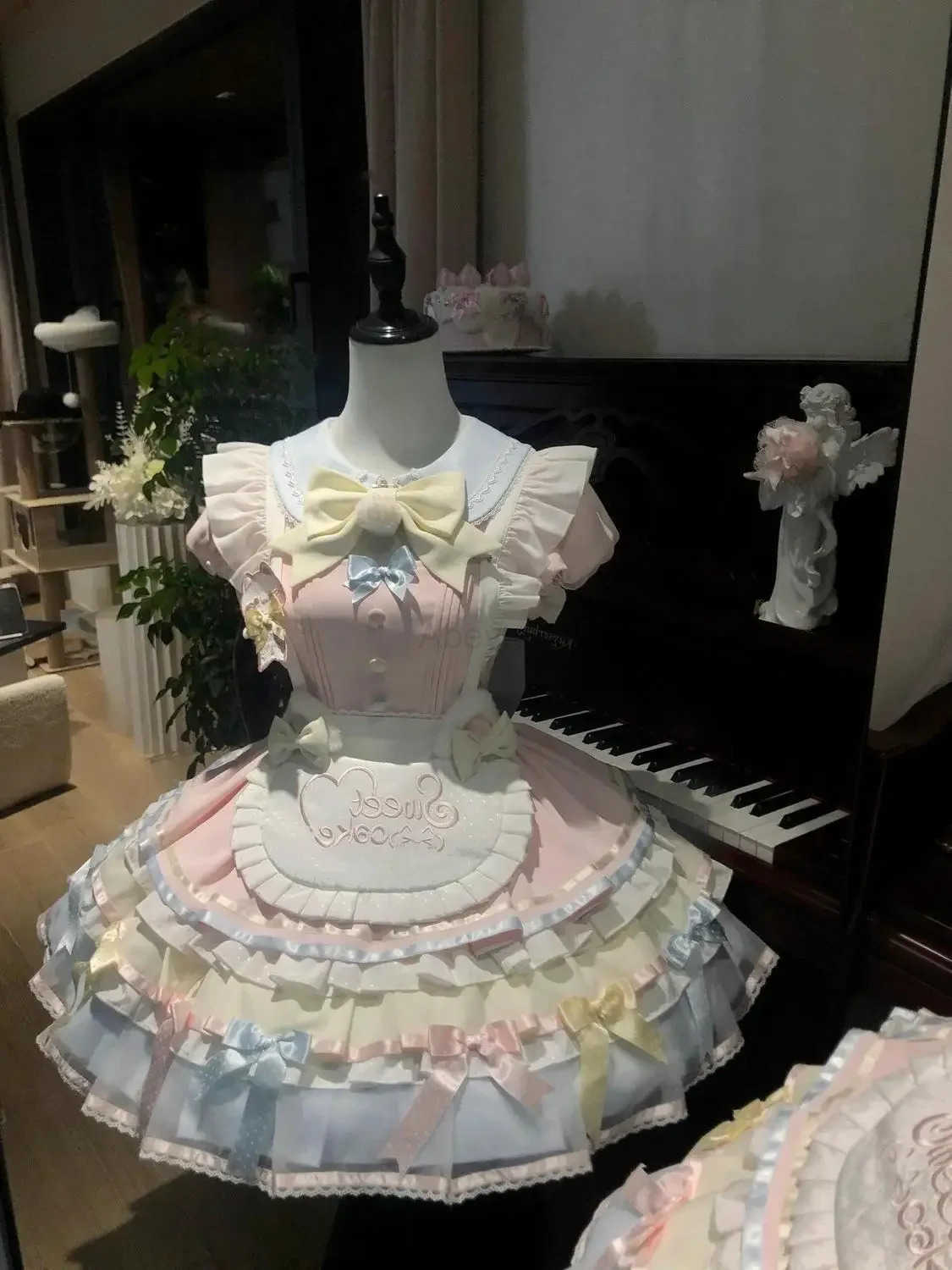 Sanrio Japanese Sweet Lolita Kawaii Elegant Dress Women Summer Princess Y2k Bow Design Dresses Female Fairy Chic Korean Popular Clothes H251216