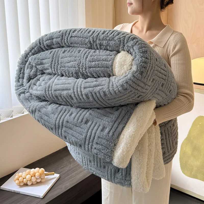 Winter Blanket Coral Fleece Blankets Office Shawl Nap Blanket Air Conditioning Duvet Bedding Warm Sheets 200230cm H251216 - view 4