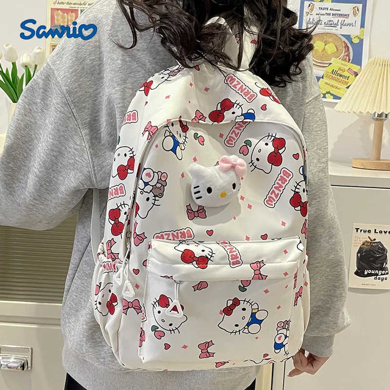 Sanrio Kawaii Hello Kitty Cartoon Backpack For Baby Boys Girls Children Lovely Schoolbag Kindergarten Schoolbag Kids Gift H251216