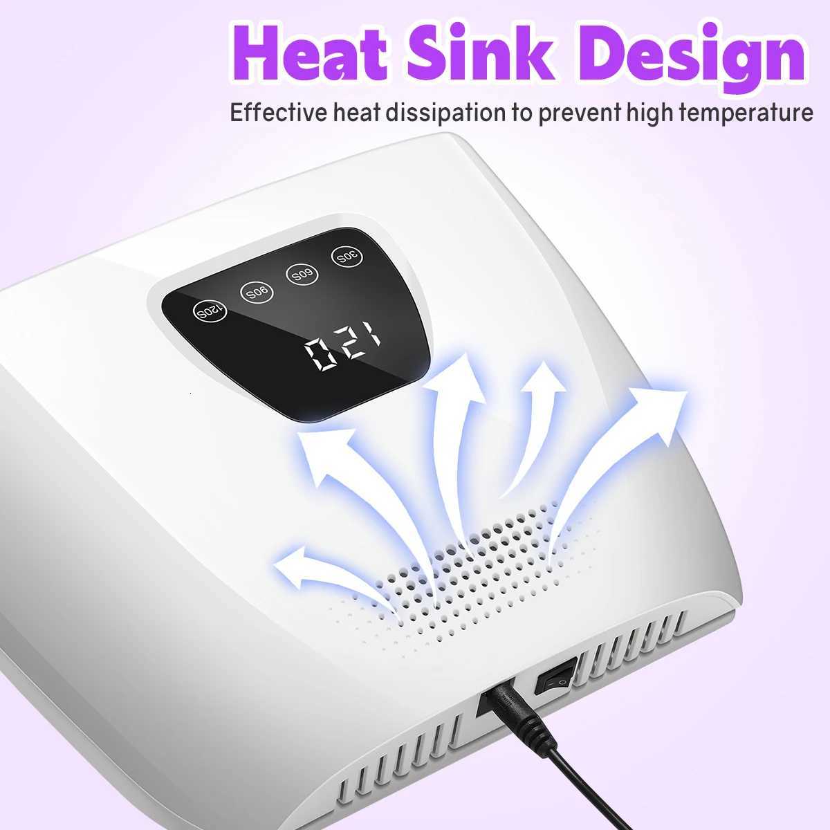 Powerful UV LED Nail Lamp Professional 72 LEDs Nail Dryer with Heat Sink LCD Display Nail Dryer With Smart Sensor Nail Salon UseT251216