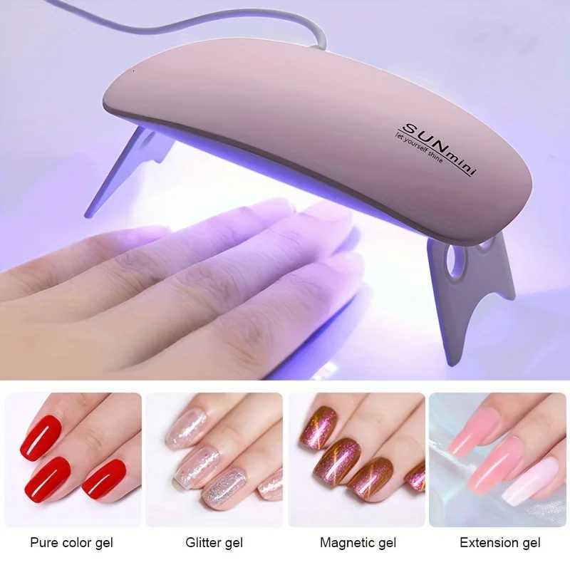 Mini Nail Polish Glue Drying Baking Lamp USB Interface Folding Mouse Lamp Small Nail LampT251216