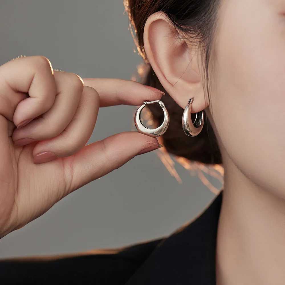 LiHong Real 925 Sterling Silver Smooth Vintage Earring High-quality U Shape Hoop Earrings For Women Wedding Party Fine Jewelry G251216