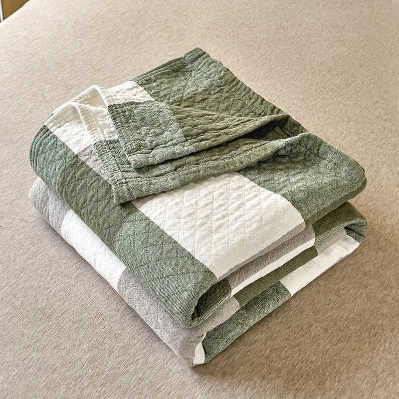 Japanese-style cotton washed cotton towel quilt three-layer gauze thin summer cool quilt office nap blanket sofa blanket H251216 - view 5