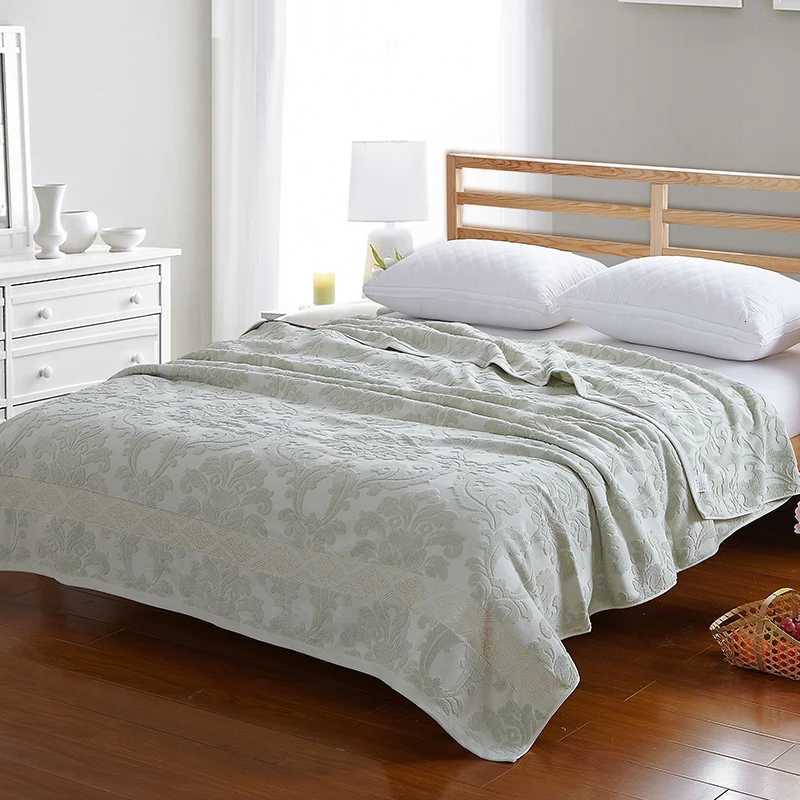 Jacquard Blanket Solid Color Bed Linen 100 Cotton Blankets Skin-friendly Plaid Sofa Towel Nap Blanket Home Bedspread H251216 - view 3