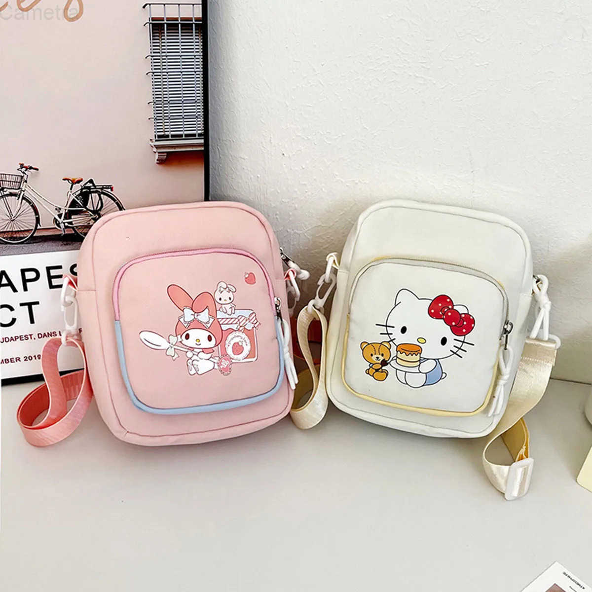 Sanrio Cute Shoulder Bags Hello Kitty Large Capacity Daily Crossbody Bag Cartoon Anime Figures Handbag Phone Bag H251216