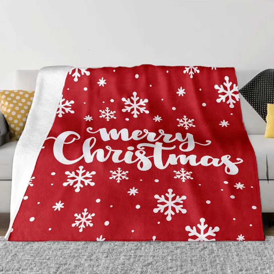 1pc Snowflake Print Blanket Christmas Theme Pattern Flannel Blanket Soft Warm Throw Blanket Nap Blanket For Couch Sofa Office H251216 - view 5