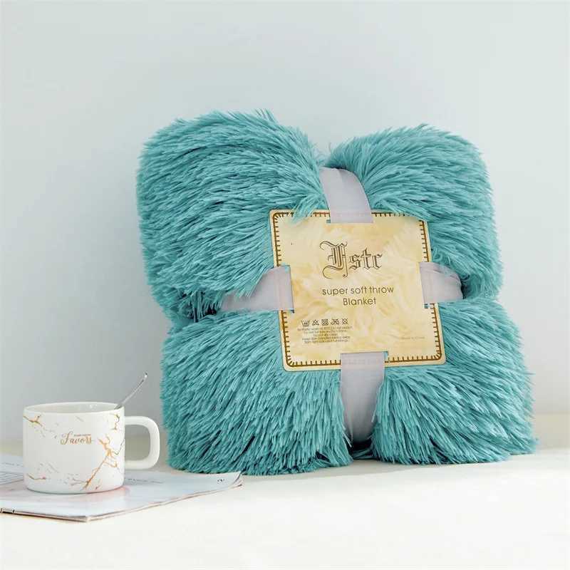 Fluffy Fur Blanket Long Shaggy Super Soft Sofa Blankets Bed Bedspread Beige White Warm Bedding Sheet Cozy Blanket H251216 - view 4