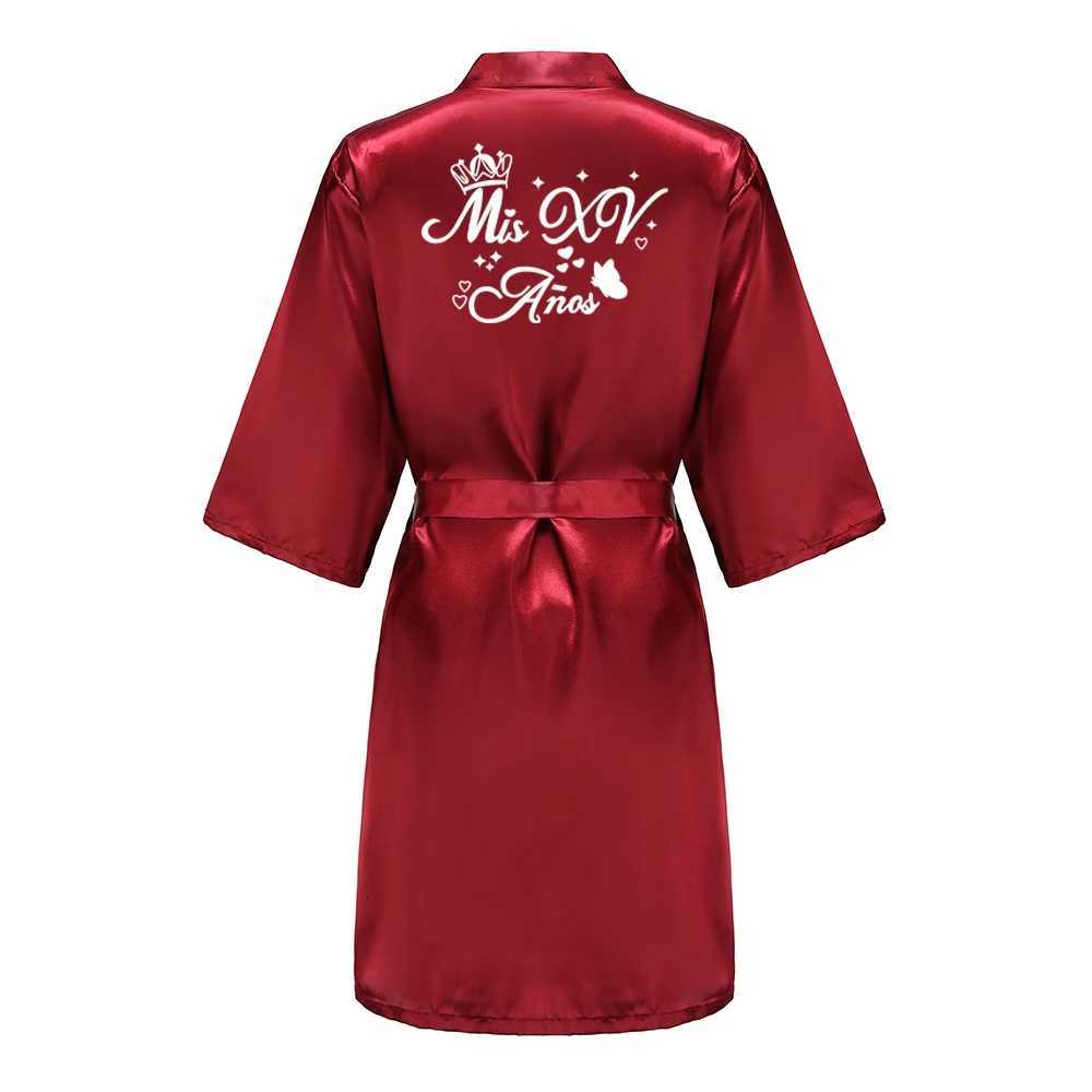 Mis15 Aos Robe 15 Years Girl Birthday Party Robes Quinceanera Robe Mis XV Bathrobe Silkly Nightgown C251216