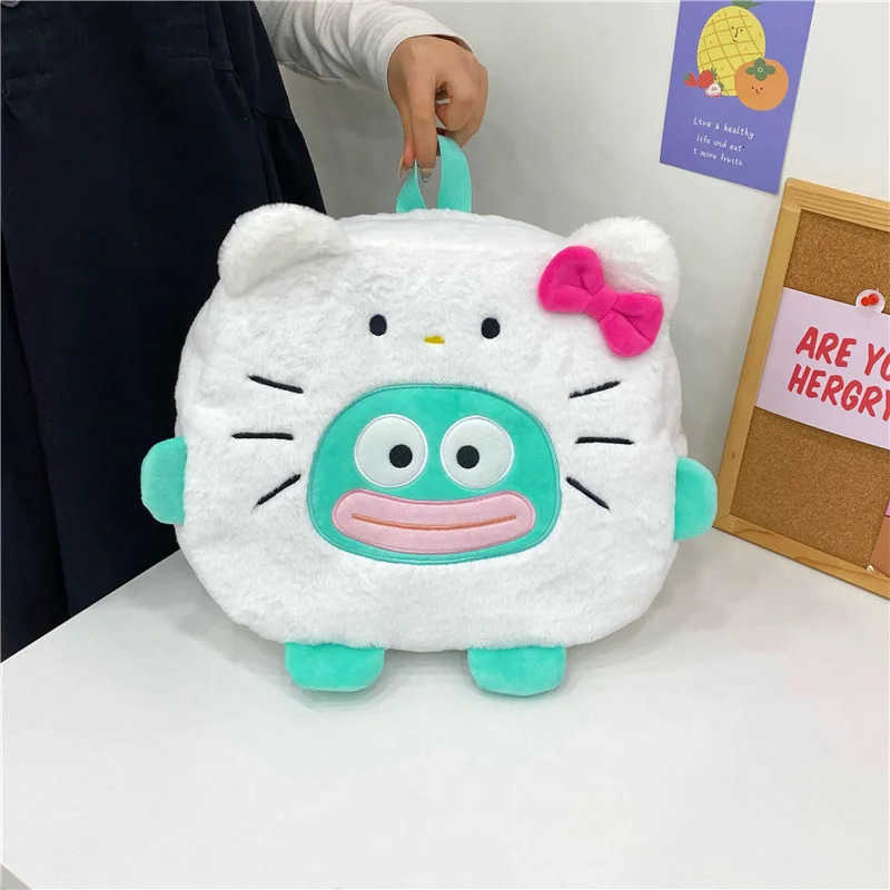 Sanrio New Anime Peripheral Kawaii Hangyodon Shoulders Bag Hello Kitty Versatile Backpack Small Fish Cat Color Contrast Backpack H251216