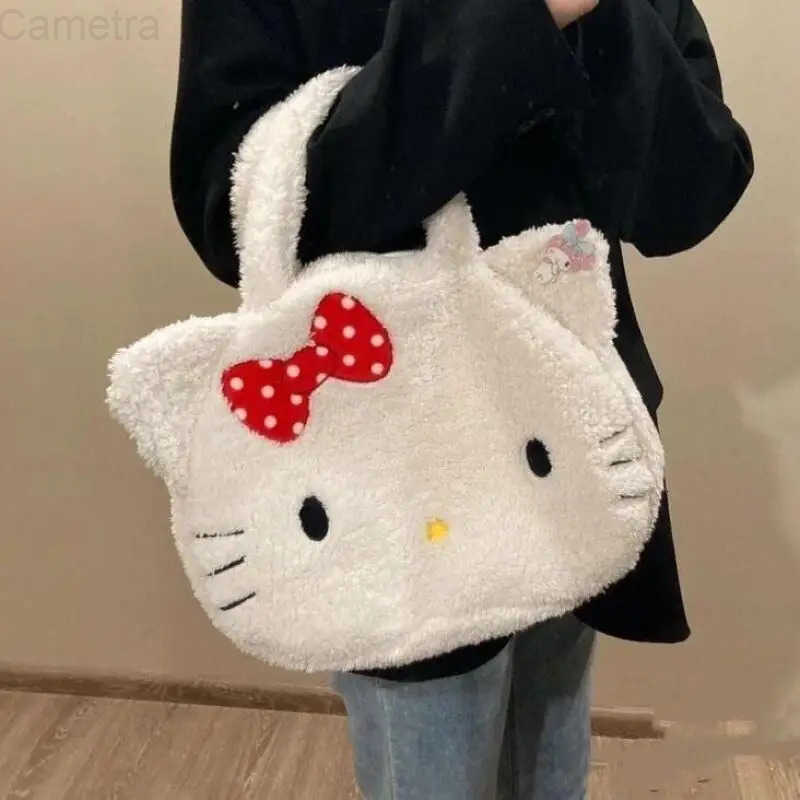Sanrio Shoulder Bag Hello Kitty Storage Bag Autumn and Winter Cute Anime Cartoon Kawaii Student Campus Adult Outdoors Portable H251216