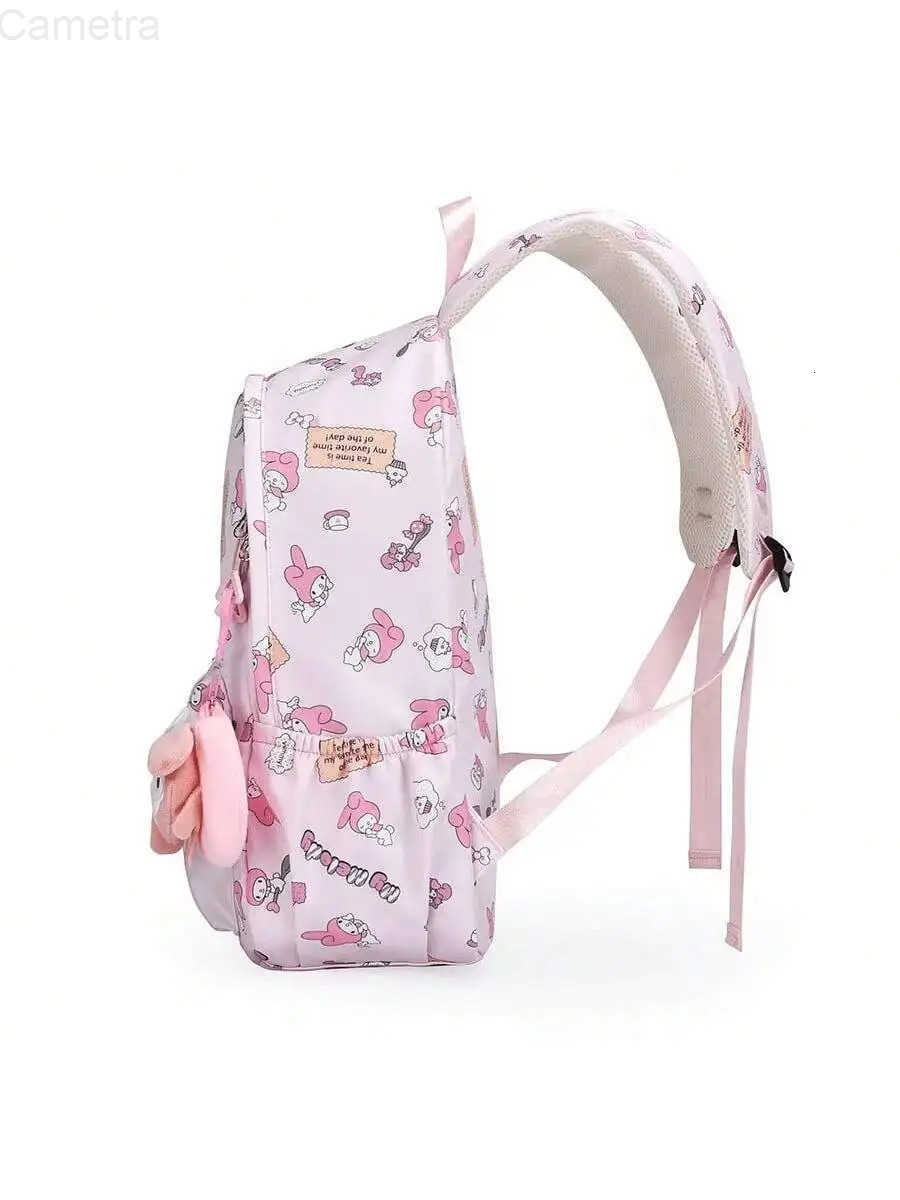 Sanrio Backpack Kawaii Stylish Bag Womens Colorblock Rucksack Large Capacity Foldable Outdoors Daypack H251216