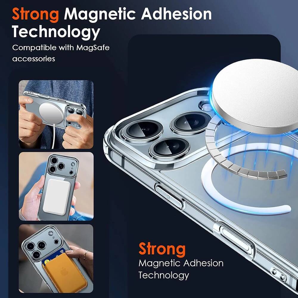 Magnetic Magsafe Wireless Charging Case iPhone Pro Max Hybrid Hard Cover For Apple 17 Air Soft Shell iPhone17 Capa
