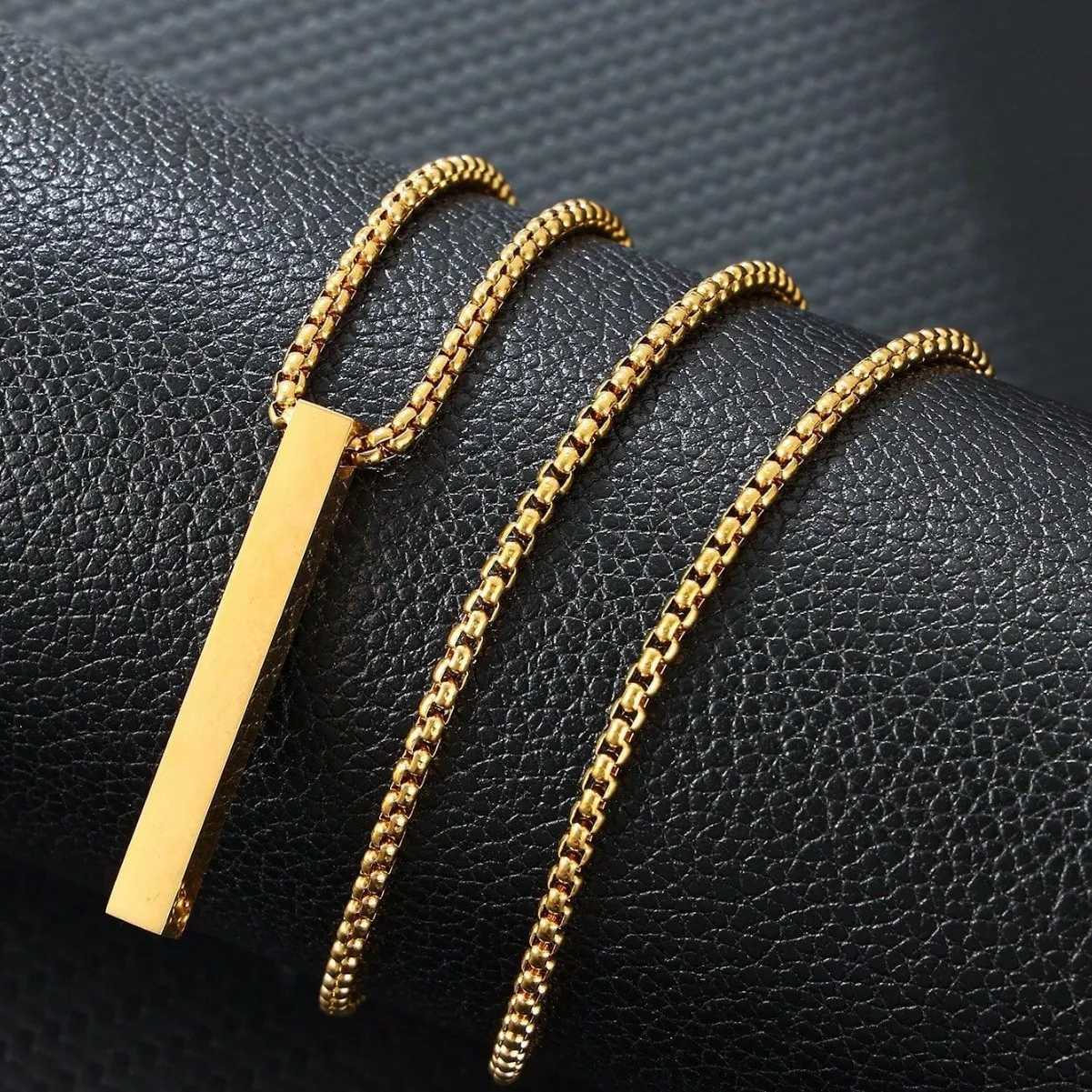 Fashion Long Pillar Shaped Pendant Necklace - Simple And Stylish Sleek Surface Design - Fashionable For Unisex M251216