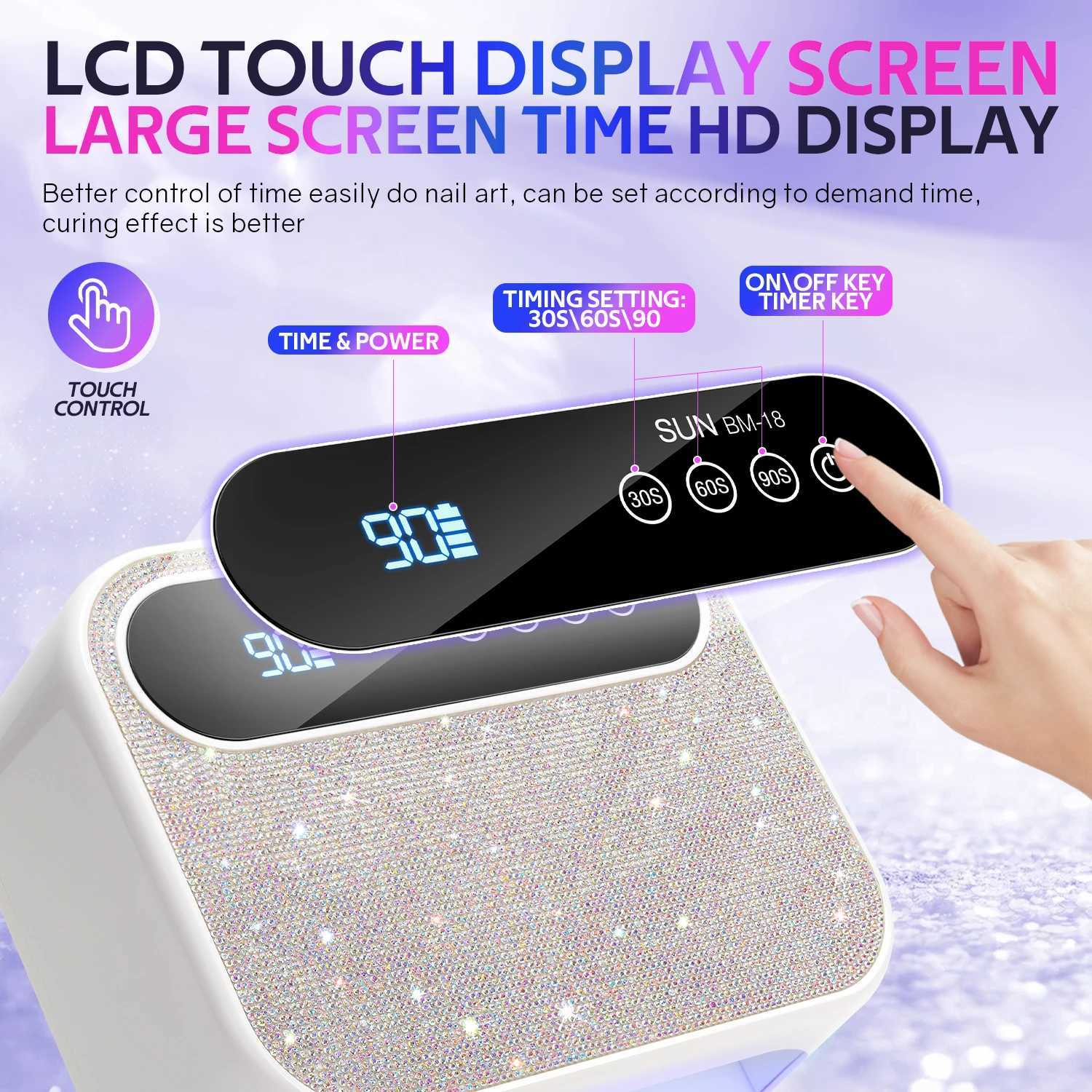 42LEDS Rechargeable Nail Lamp Professional UV LED Lamp With Diamonds 168W Gel Polish Drying Lamp For Nails Manicure ToolsT251216