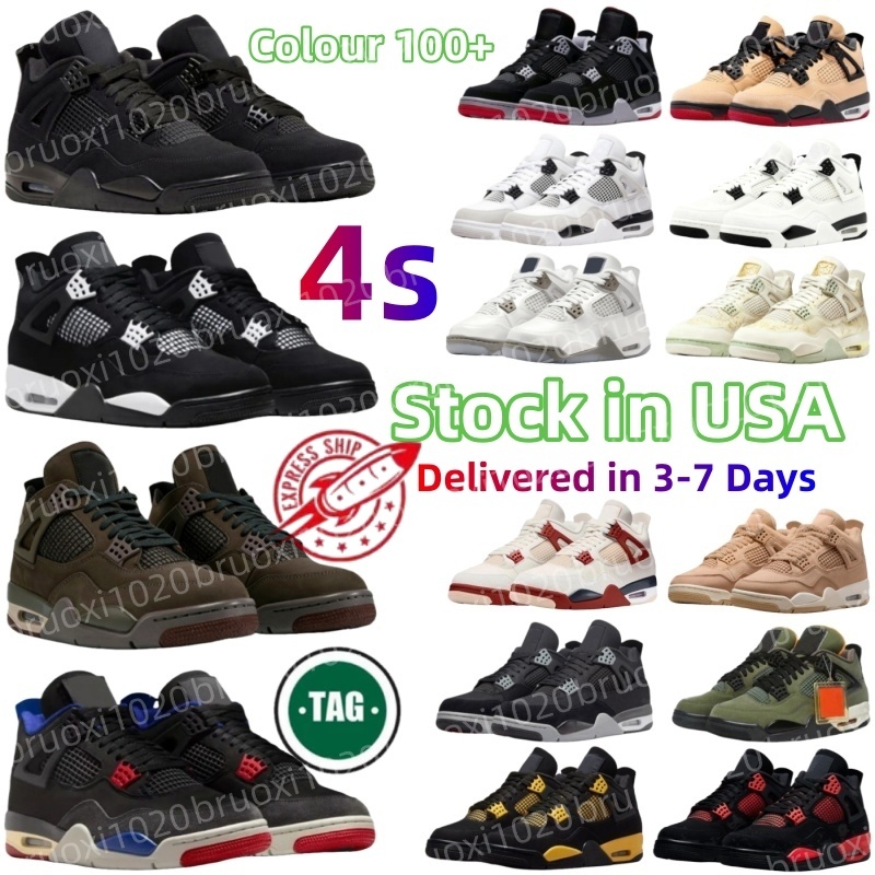 Big Size 14 15 16 Mens 4 Basketball Shoes Black Cat 4s 1s Sneakers Bred Pizza White Cement Thunder Pine Green Oreo Seafoam Brick by Brick Navy Men Women Sports Trainers