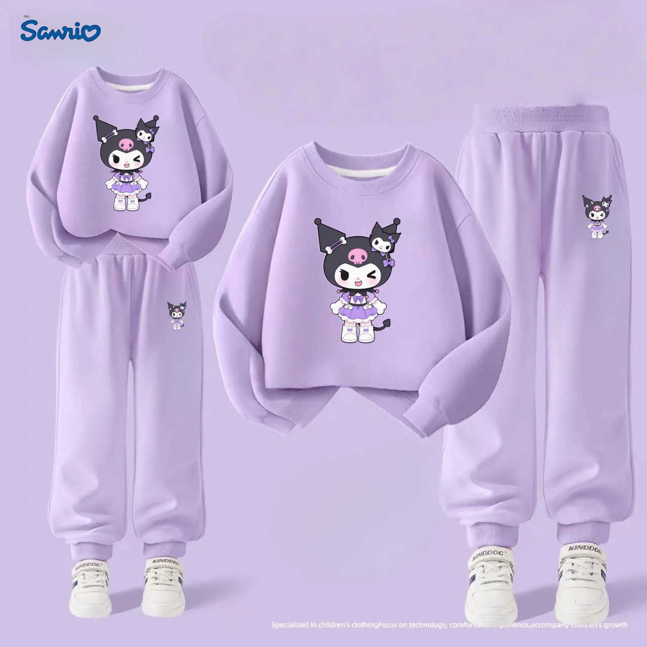 Sanrio Autumn Baby Girl Clothes Set Cartoon Printed Pullover Sweatshirts Top And Pants Bottom 2 Pieces Suit Kid Children Boy Tracksuits H2512161121