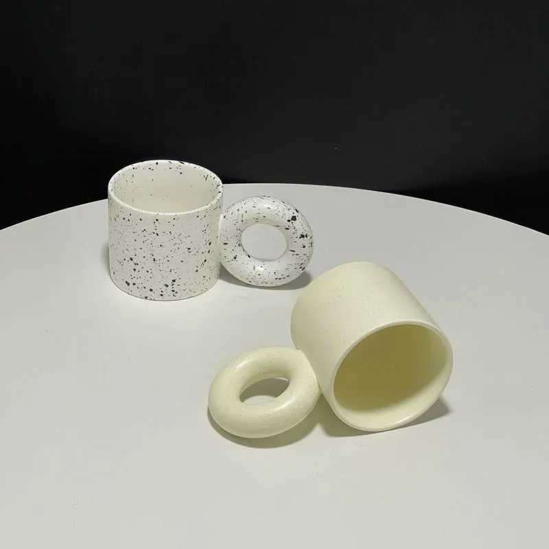 Korean Style Fat g Design Splash Ink Ceramic Cup Spot gs Simple Coffee g Couple Cups Tea Drinkware H251215