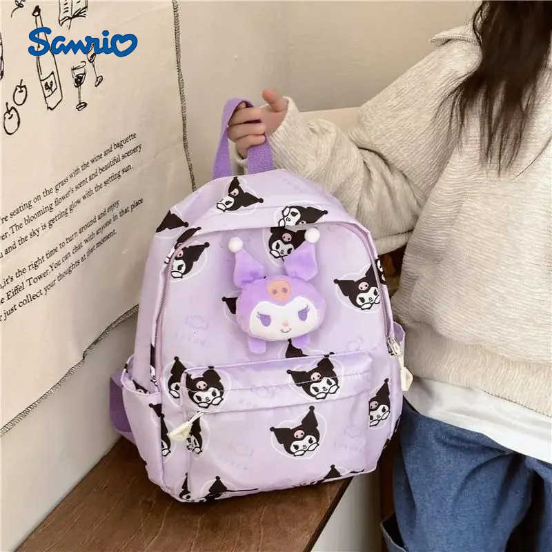 Sanrio Kuromi Hello Kittys Child Backpack Sanrios New Child Bag Cute Cartoon Summer Large Capacity Student Storage School Bag H251216