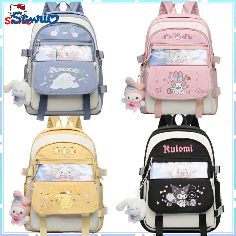 Sanrio Kuromi Cinnamoroll Pompompurin Melody Backpack with Handles Portable Large Capacity Cute Cartoon Animation Surprise Gift H251216