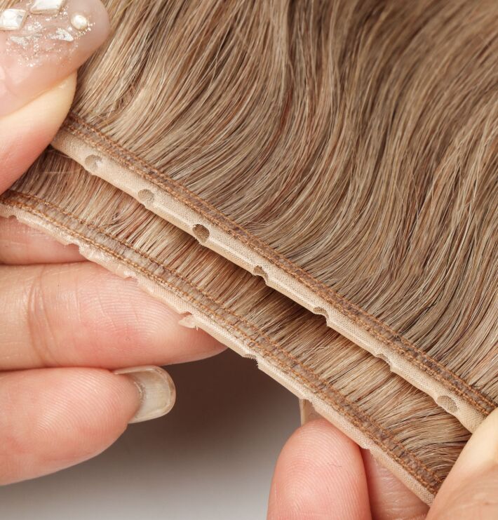 New Products Butterfly Weft 100% Natural Human Hair Bundles Straight Twin Tab Weft Hair Natural Black Brown Blonde 100G/lot 10A More Discreet To Wear,