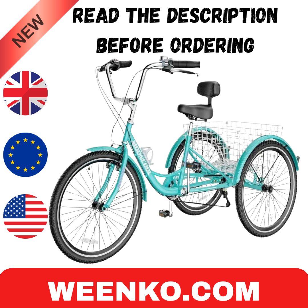 Bikes Adult Tricycles 7 Speed Adult Trikes 26 inch 3 Wheel Bikes Three-Wheeled Bicycles Cruise Trike with Shopping Basket for Seniors S2411294