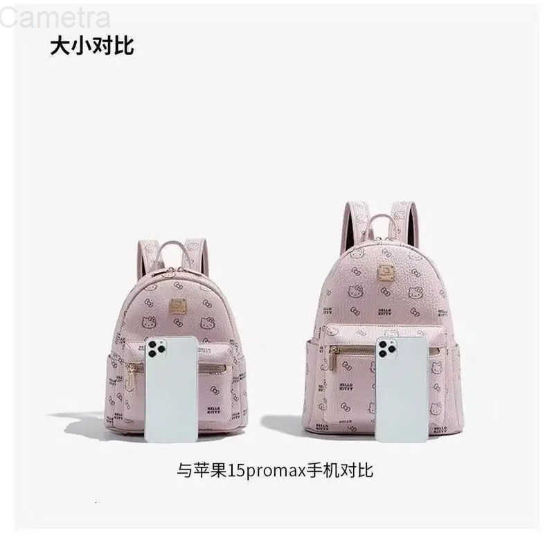 Sanrio Hello Kitty Pu Backpack Bag Cartoon Anime Cute Waterproof Backpacks Students Bag Kids Girl Gift Knapsack Kawaii Kids Bags H251216