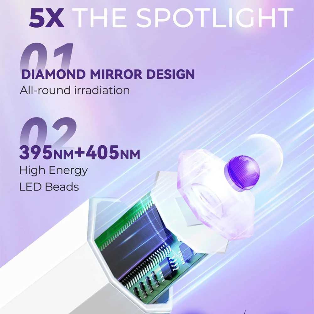 Portable Nail Lamp Handheld Mini Timing Display Family Quick Dry Flashlight Pen Chargeable Nail Dryer Machine Uv Led Nail LampT251216