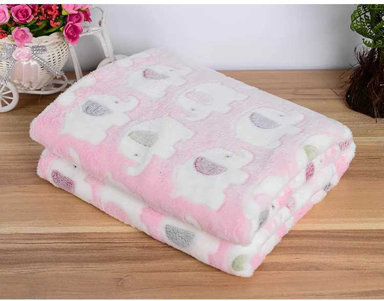 Soft and Comfortable Fleece Blanket for Children Blue Cartoon Plaids Elephant Blanket Newborn Quilt Baby and Kids Throw Cou H251216 - view 5