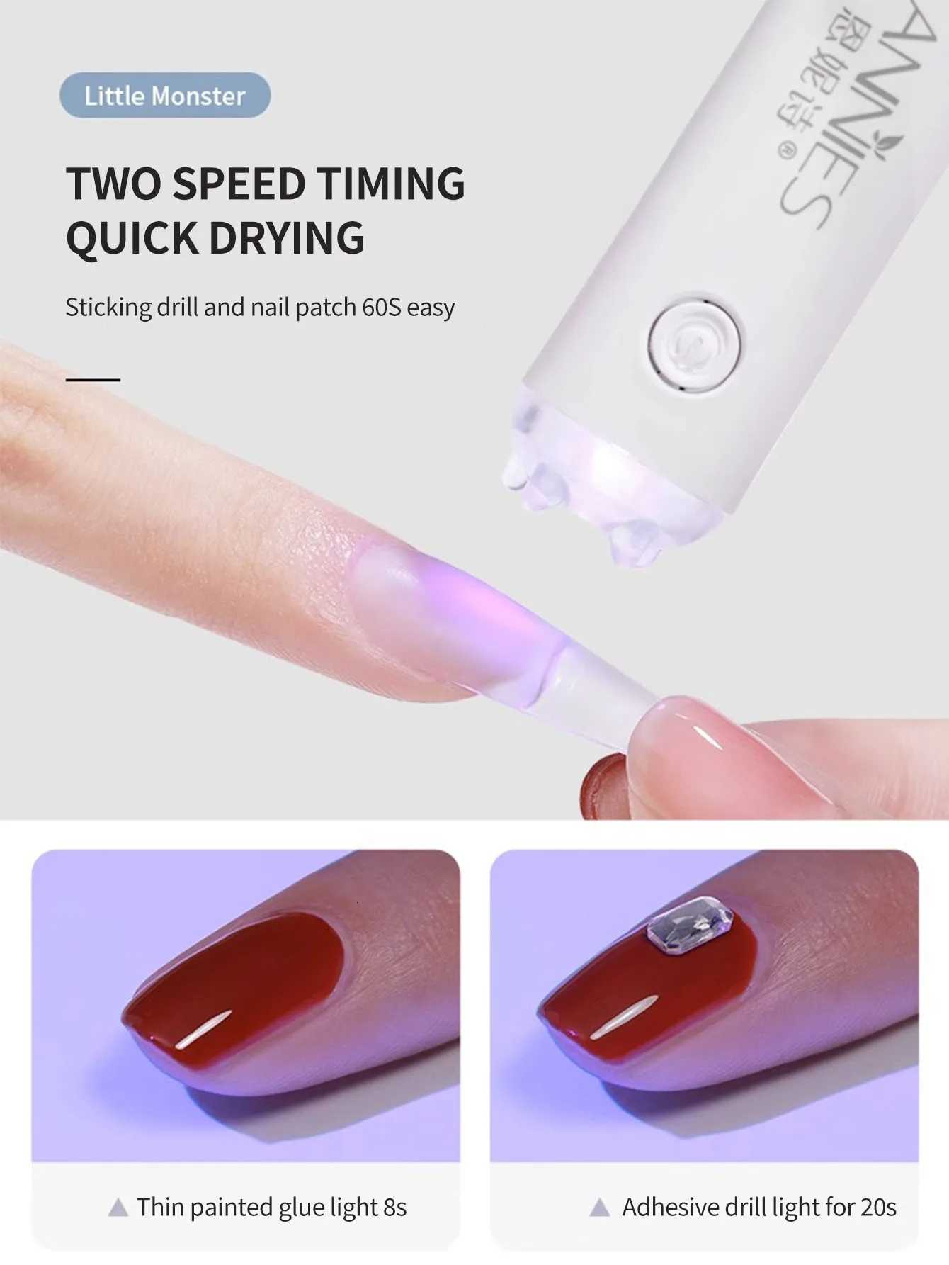 3W Mini Nail Dryer Quick-Drying UV Lamp Manicure Machine Finger Nails Art Gel Polish Nail Dryer LED Nail Lamp Manicure ToolsT251216