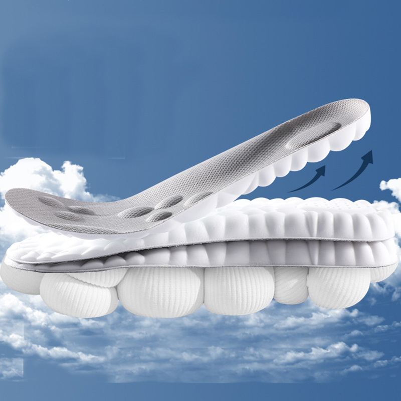 4D Running Massage Insole Super Soft Sports Shoes Cloud Insoles for Feet Shock Absorption Shoe Sole Arch Support Massage Inserts