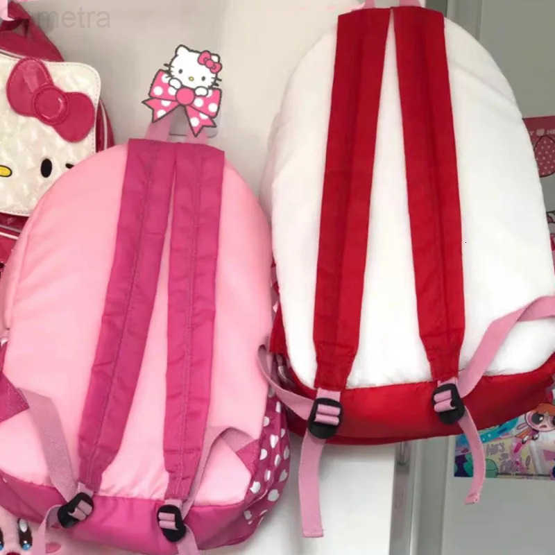Sanrio Hello Kitty Cute Cartoon Plaid Backpack Y2k Women Fashion Large Capacity Kawaii Schoolbag Casual Shoulder Bags My Melody H251216