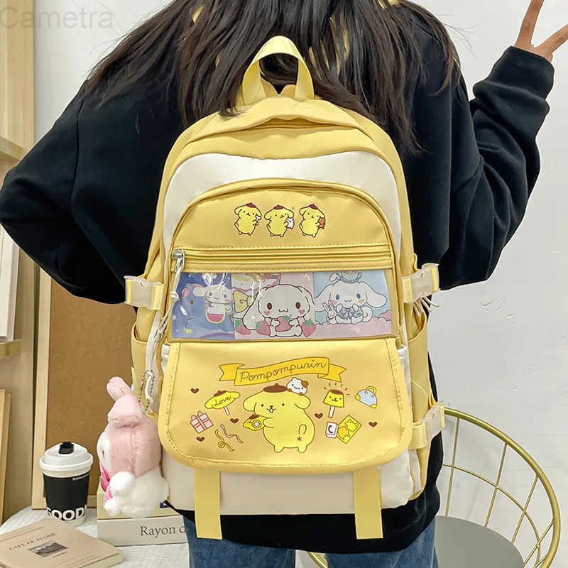 Sanrio Kuromi Cinnamoroll Pompompurin Melody Backpack with Handles Portable Large Capacity Cute Cartoon Animation Surprise Gift H251216