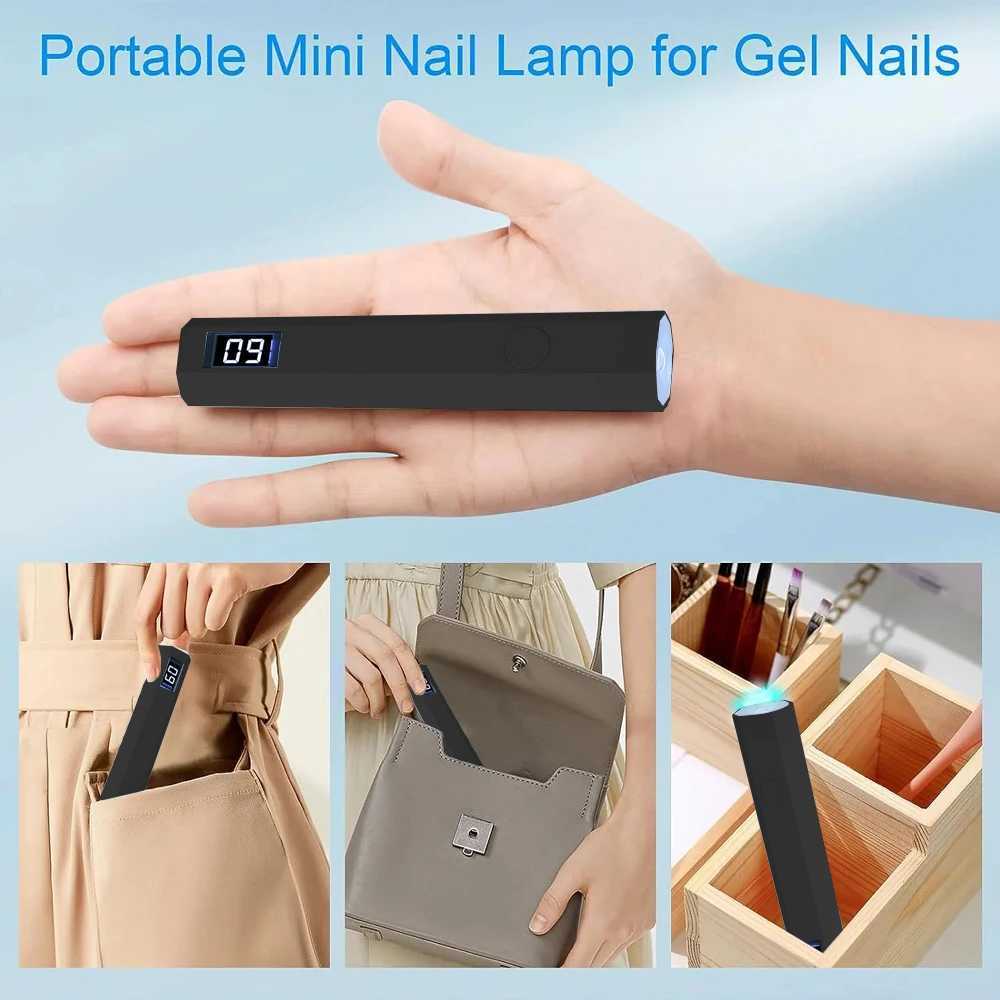 LULAA Handheld Mini UV LED Nails Drying Light Nail Lamp for Gel Polish Manicure Portable Nail Dryer With Display Nail Art ToolsT251216