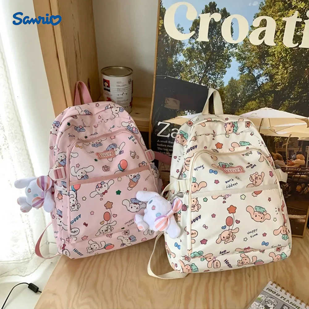 Sanrio Cinnamoroll Anime Schoolbags Kawaii School Bags College Student Travel Bag Casual Fashion Satchel Large Capacity Backpack H251216