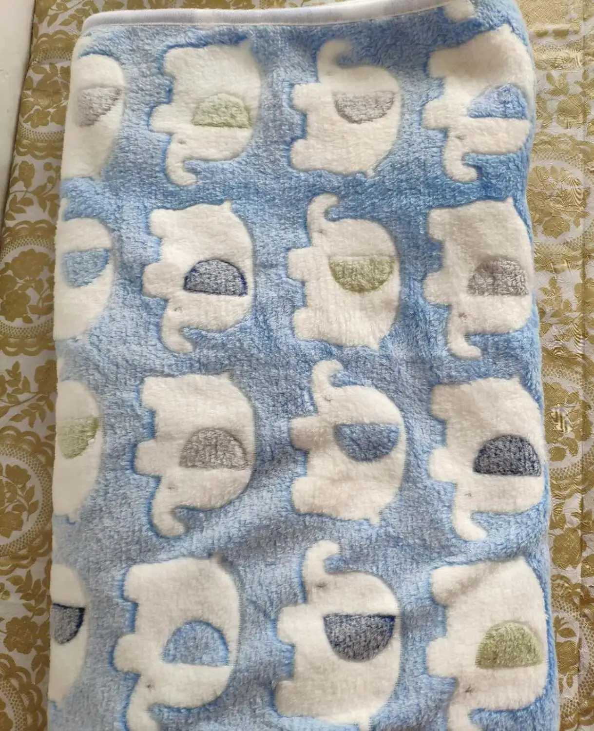 Soft and Comfortable Fleece Blanket for Children Blue Cartoon Plaids Elephant Blanket Newborn Quilt Baby and Kids Throw Cou H251216 - view 7
