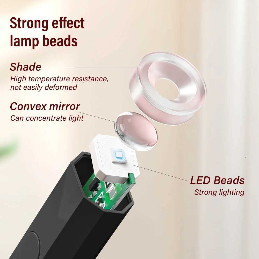 LULAA Handheld Mini UV LED Nails Drying Light Nail Lamp for Gel Polish Manicure Portable Nail Dryer With Display Nail Art ToolsT251216