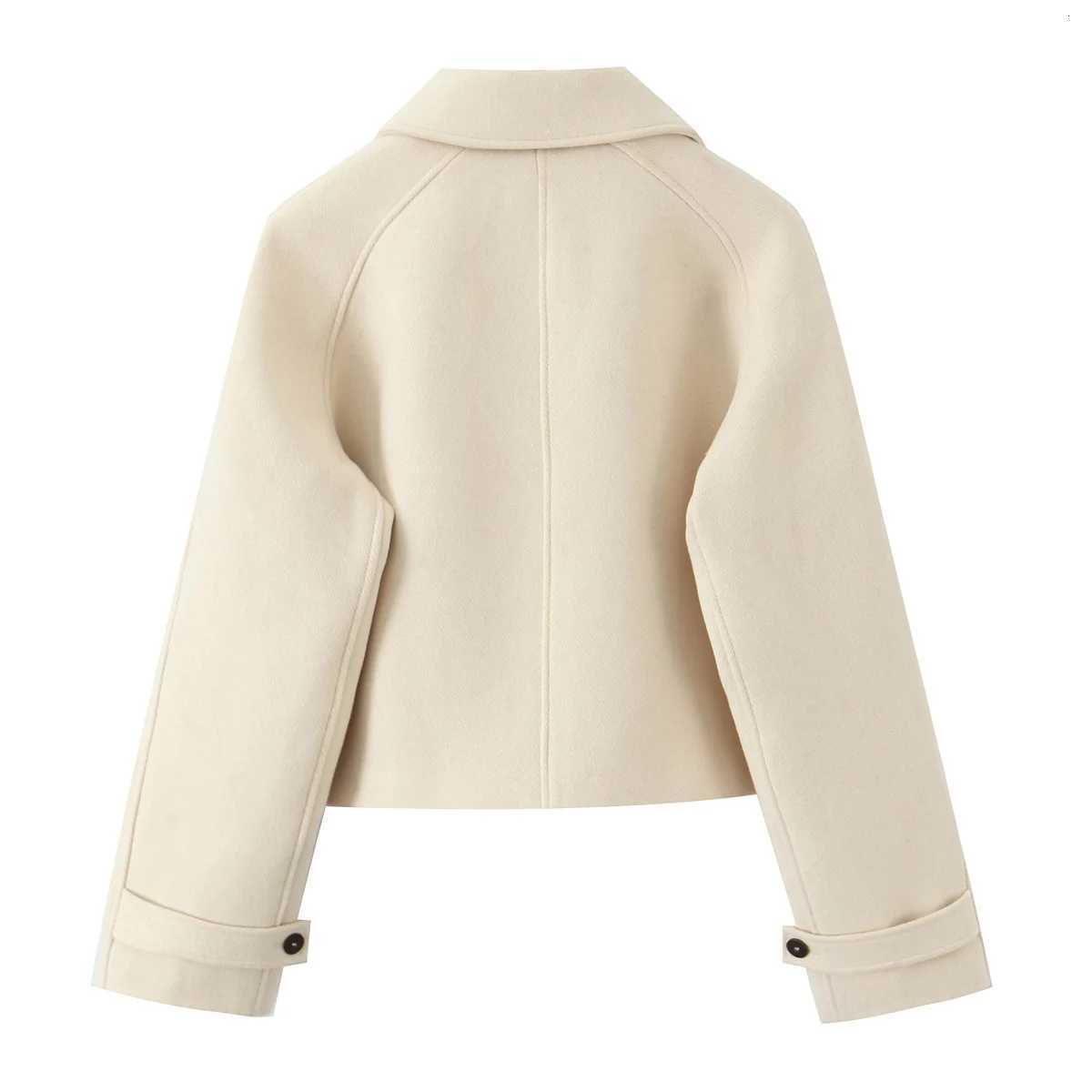 DiYiG WOMAN 2025 winter new fashion solid color short coat retro long sleeve chic lapel button coat Outerwear MujerT251216