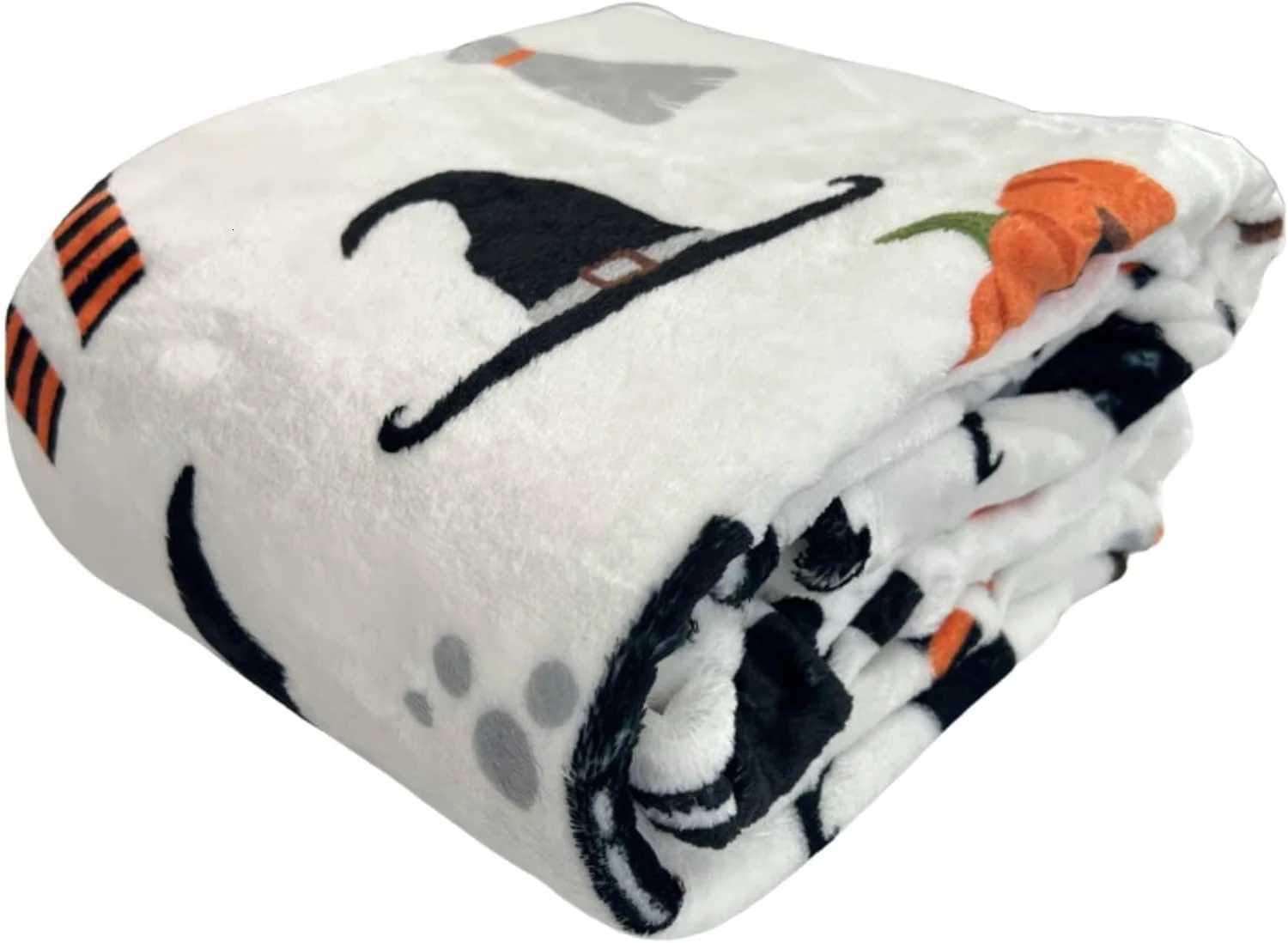 Spooky Season Bat Print Blanket - Cozy Flannel Throw for Halloween Decor Perfect for Sofa Office Travel H251216 - view 6