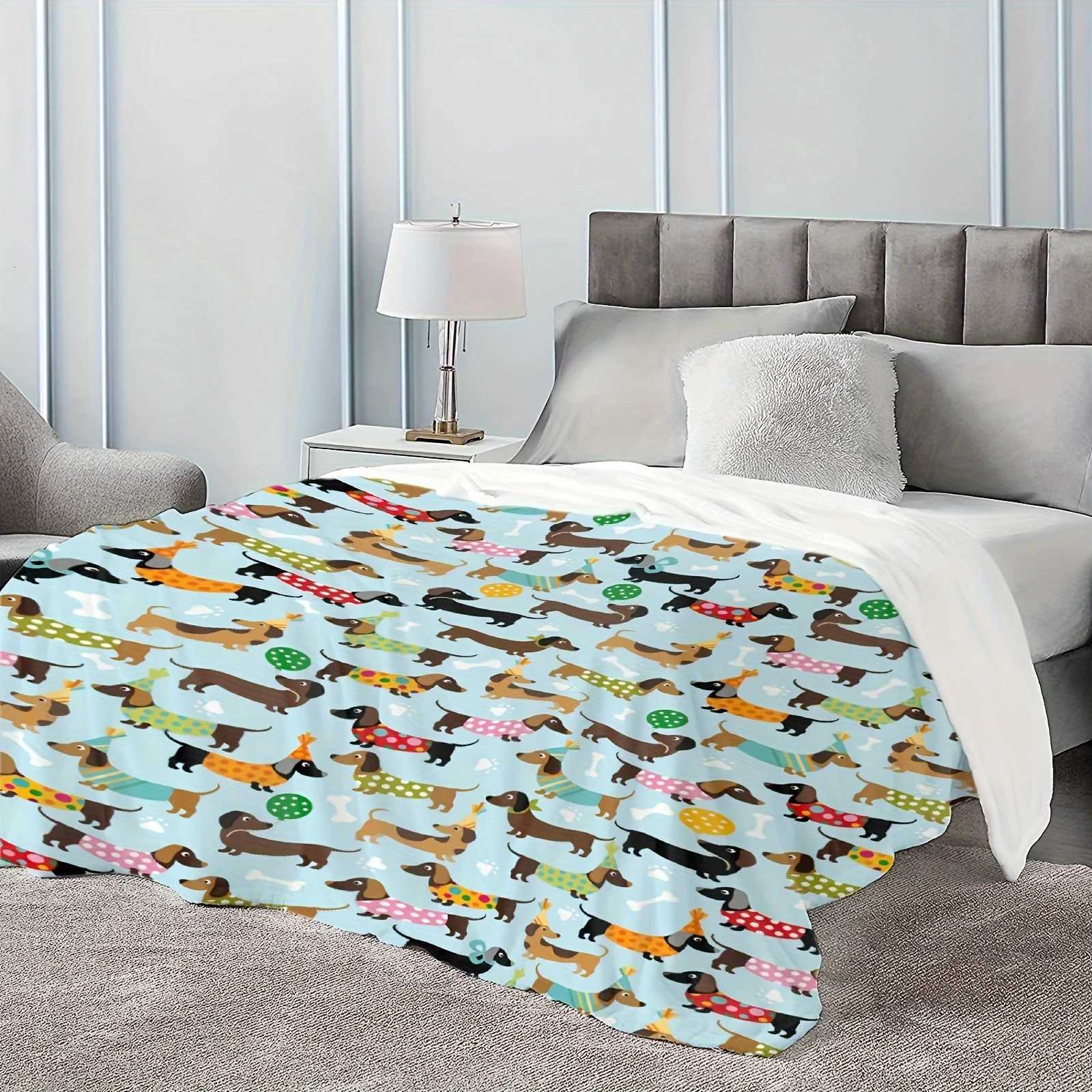 Dachshund Puppy Flannel Blanket - Rustic Bandanas Polka Dots Soft Warm All-Season Office Camping Home Dog Lovers Gift H251216 - view 6