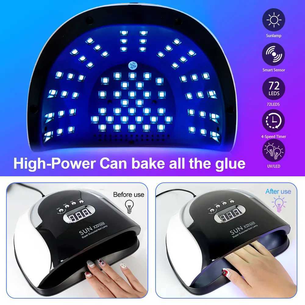 72 LED Nail Art Lamp LED UV Nail Dryer Nail Art Machine For Curing Gel Polish Nail Light With Automatic SensorT251216